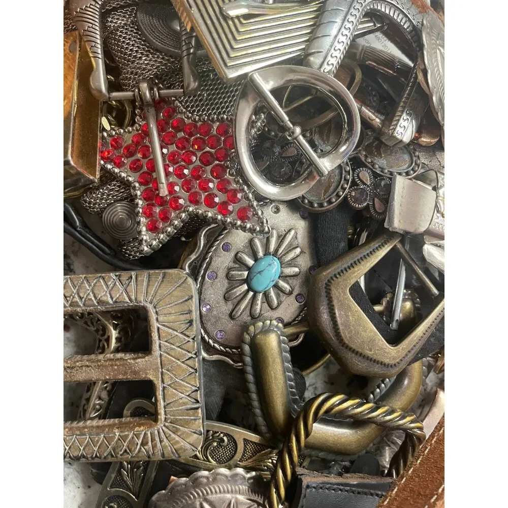Large Lot Belt Buckles and Parts, Over 3.5lb Perfect for Crafting Repair & More